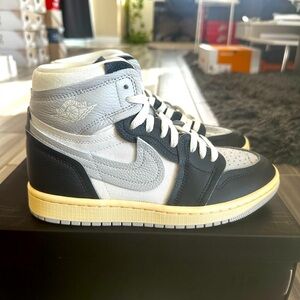 Women's Air Jordan 1 MM High Top Shoes - Anthracite Neutral Grey-Sail FB9891 001